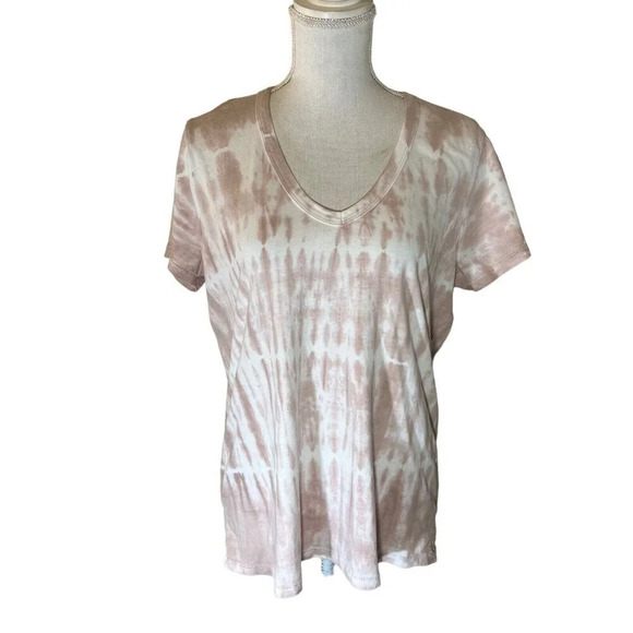 Universal Thread Tie Dye V Neck T Shirt XL Short Sleeve Knit Pullover Patterned - Picture 1 of 6